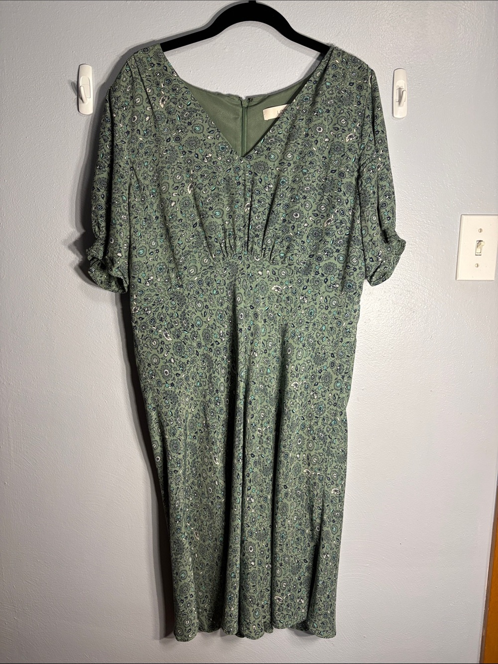 LOFT floral print midi dress